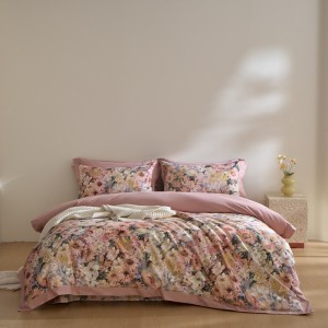 100% cotton satin digital 100S long-staple cotton brushed four-piece bedding set with high-end gift box