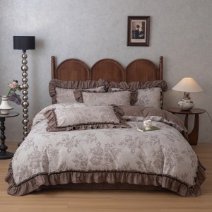 A-type thickened original linen retro style linen wrinkled double yarn washed cotton edge four-piece set
