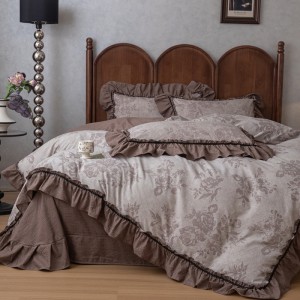 A-type thickened original linen retro style linen wrinkled double yarn washed cotton edge four-piece set