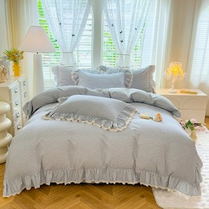 Exquisite and elegant 80s-style French lace brushed four-piece set