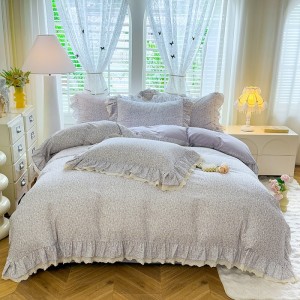Exquisite and elegant 80s-style French lace brushed four-piece set