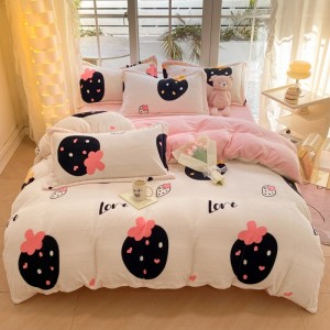 Exquisite new small-size milk velvet print four-piece set