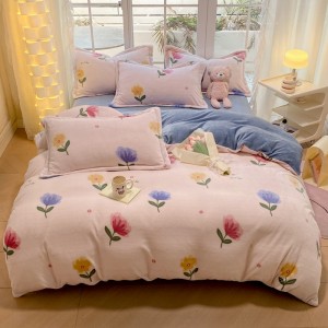 Exquisite new small-size milk velvet print four-piece set