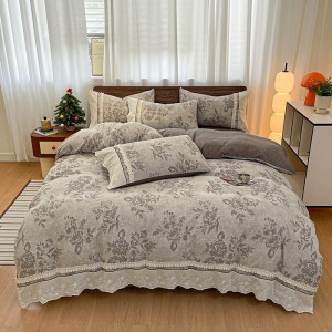 Repeating antique-style double-layer yarn craft lace four-piece set
