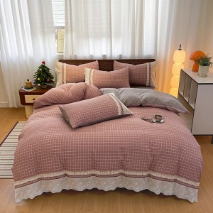 Repeating antique-style double-layer yarn craft lace four-piece set