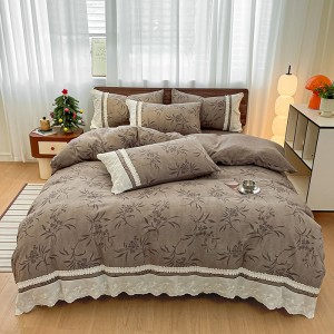 Repeating antique-style double-layer yarn craft lace four-piece set