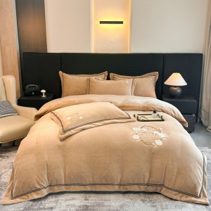 Milk Velvet Embroidery Four-Piece Set – Bryney Series