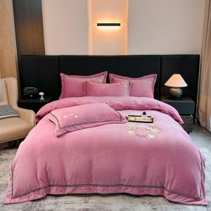 Milk Velvet Embroidery Four-Piece Set – Bryney Series