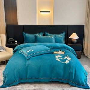 Milk Velvet Embroidery Four-Piece Set – Bryney Series