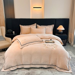 Milk Velvet Embroidery Four-Piece Set – Bryney Series