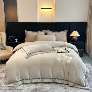 Milk Velvet Embroidery Four-Piece Set – Bryney Series