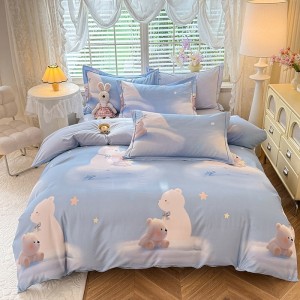 100% cotton digitally printed, eco-friendly brushed four-piece set