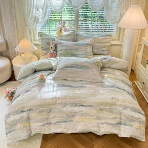 100% cotton digitally printed, eco-friendly brushed four-piece set