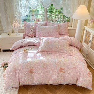 100% cotton digitally printed, eco-friendly brushed four-piece set