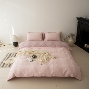 Cotton Yarn-Dyed Striped Washed Dobby Jacquard Four-Piece Set