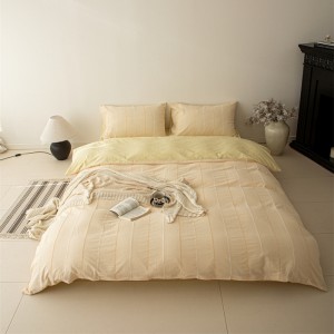 Cotton Yarn-Dyed Striped Washed Dobby Jacquard Four-Piece Set