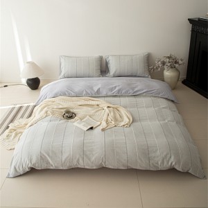 Cotton Yarn-Dyed Striped Washed Dobby Jacquard Four-Piece Set