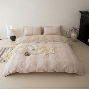 Cotton Yarn-Dyed Striped Washed Dobby Jacquard Four-Piece Set