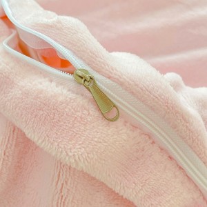 New milk plush appliqué embroidered warm four-piece set