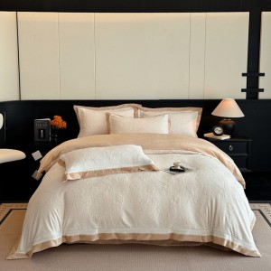 High Density Matte Double-Edge Carved Milk Fleece Four-Piece Set