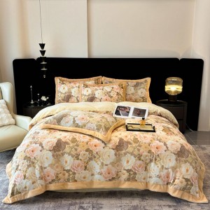 New stylish digital print milk fleece four-piece set