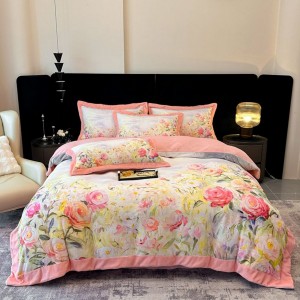 Elegant digitally printed milk velvet four-piece set