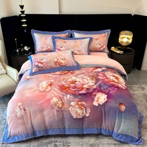 Elegant digitally printed milk velvet four-piece set