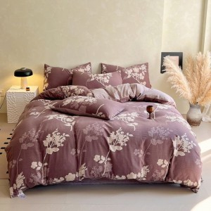 Exquisite and elegant retro-style imitation linen four-piece home set