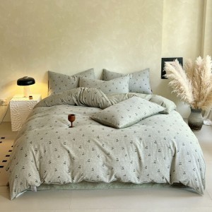 Exquisite and elegant retro-style imitation linen four-piece home set