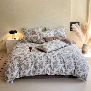 Exquisite and elegant retro-style imitation linen four-piece home set
