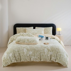 Home use 3D rabbit fur burnout four-piece set