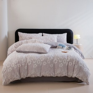 Home use 3D rabbit fur burnout four-piece set