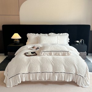 New lace carved milk velvet four-piece set