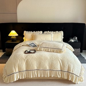New lace carved milk velvet four-piece set