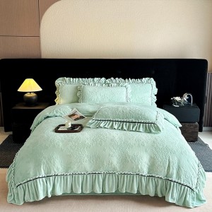 New lace carved milk velvet four-piece set