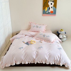 New pure cotton washed cotton cartoon towel embroidery four-piece suit