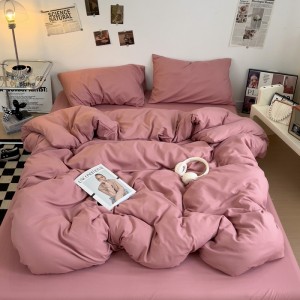 Hot-selling ins style super soft wrinkled skin-friendly brushed washed cotton four-piece set