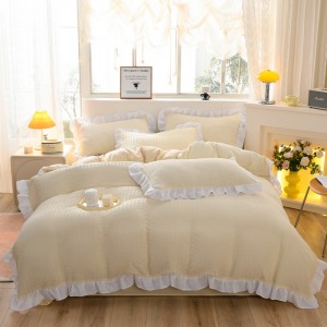 New Korean-style lace washed cotton four-piece set