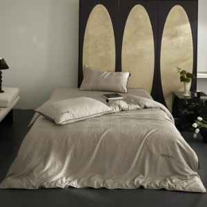 60S Tencel cotton jacquard four-piece set Tencel cotton platinum simple luxury four-piece set