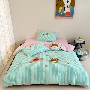 New pure cotton washed cotton cartoon towel embroidery four-piece suit