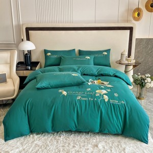 High-end protein cotton embroidery four-piece set