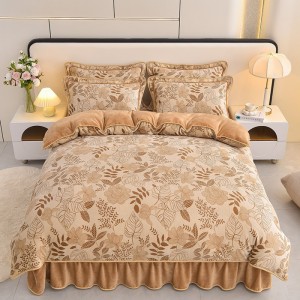 High Weight 8-9kg Printed Milk Fleece Four-Piece Set