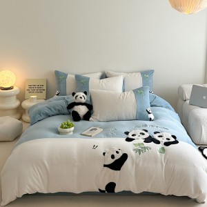 Milk velvet applique embroidery splicing craft four-piece set