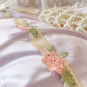 French lace pure cotton satin jacquard bed skirt four-piece set