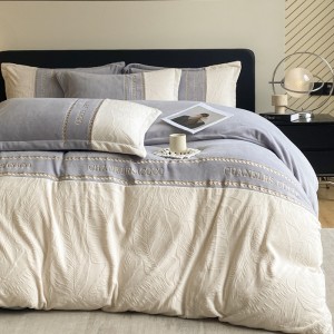 Light luxury style banana leaf milk velvet embroidery four-piece set