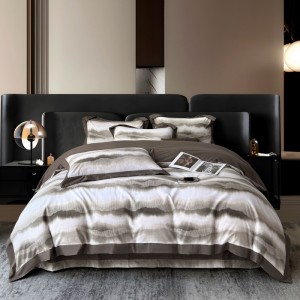 2025 new style cotton wide-edge sanded four-piece duvet cover bed sheets bedding set