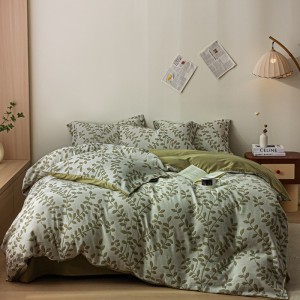 Cotton three-layer washed jacquard household four-piece set