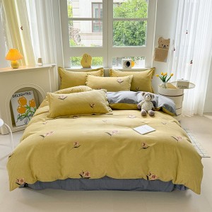 Exquisite all-cotton AB brushed printed four-piece set
