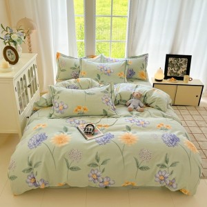 Xinjiang cotton thickened eco-friendly brushed four-piece set with prints