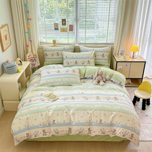 Printed fabric AB version double-sided 40s pure cotton four-piece set